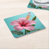 Rosa Hibiskus strahlende Eleganz Rechteckiger Pappuntersetzer (angewinkelt)