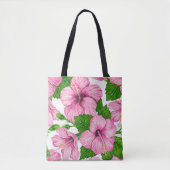 Rosa Hibiskus Tasche (Vorderseite)