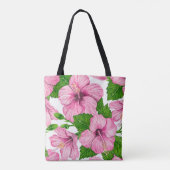 Rosa Hibiskus Tasche (Rückseite)