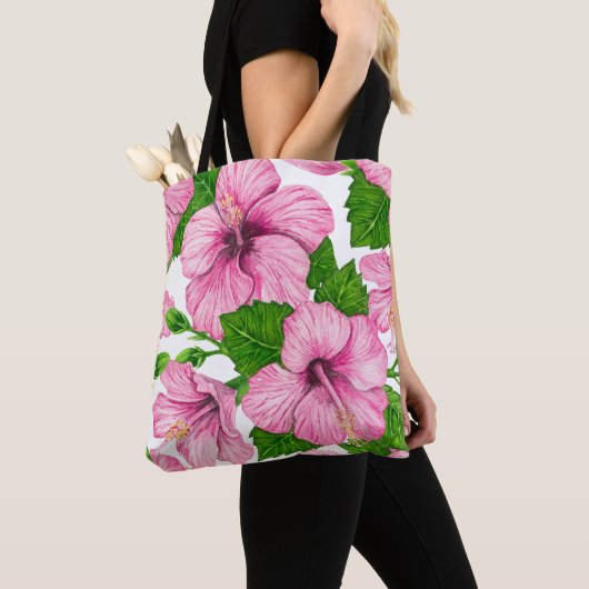 Rosa Hibiskus Tasche (Von Nahem)