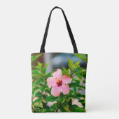 Rosa Hibiskus-Tragetasche Tasche (Rückseite)
