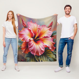 Rosa Hibiskus Tropical Fleece