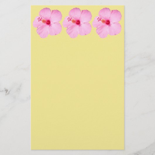 Rosa Hibiskus Tropische Blume Briefpapier (Vorderseite)