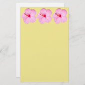 Rosa Hibiskus Tropische Blume Briefpapier (Vorne/Hinten)