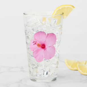 Rosa Hibiskus Tropische Blume Glas