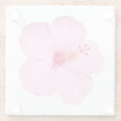 Rosa Hibiskus Tropische Blume Glasuntersetzer (Rückseite)