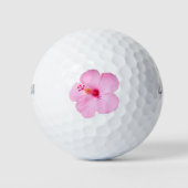 Rosa Hibiskus Tropische Blume Golfball (Vorderseite)