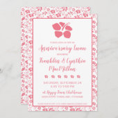 Rosa Hibiskus Tropische Blume Jubiläum Luau Einladung (Vorne/Hinten)