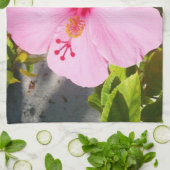 Rosa Hibiskus Tropische Blume Küchentuch (Gefaltet)