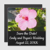 Rosa Hibiskus Tropische Blume Magnetkarte (Vorne/Hinten)