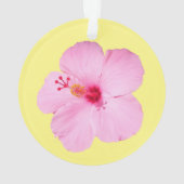 Rosa Hibiskus Tropische Blume Ornament (Rückseite)