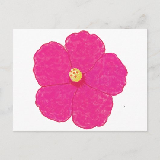 Rosa Hibiskus Tropische Blume Postkarte (Vorderseite)