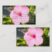 Rosa Hibiskus Tropische Blume Visitenkarte (Vorne/Hinten)