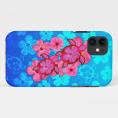 Rosa Hibiskus und Honu Schildkröten Case-Mate iPhone Hülle (Rückseite (Horizontal))