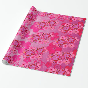 Rosa Hibiskus und Honu Schildkröten Geschenkpapier