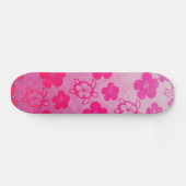 Rosa Hibiskus und Honu Schildkröten Skateboard (Horizontal)