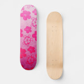 Rosa Hibiskus und Honu Schildkröten Skateboard (Vorderseite)
