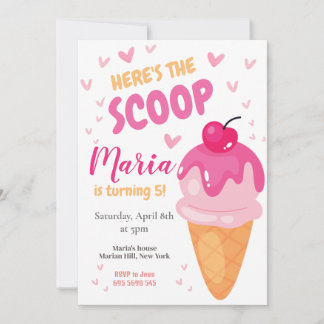 Rosa Hier ist die junge Mädchen zum Geburtstag Einladung