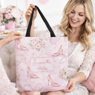 Rosa High Heel Braut Eleganz Tasche