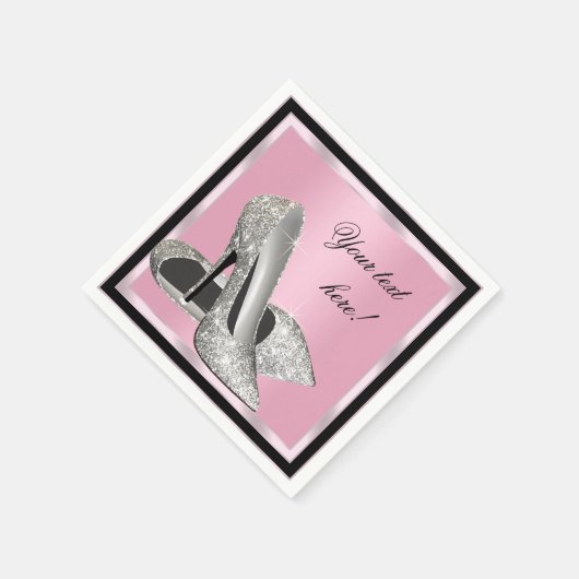 Rosa High Heel Schuhe Serviette (Ecke)