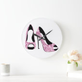 Rosa High Heel Stiletto Gesicht Große Wanduhr (Zuhause)