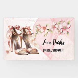 Rosa High Heels Florale Alkoholtinte Brautparty Banner
