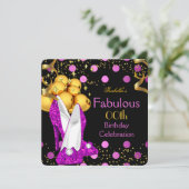 Rosa High Heels Gold Polka Dot Birthday Party Einladung (Stehend Vorderseite)