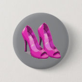 Rosa High Heels im 64-Bit-Pixel-Art-Stil Button (Vorderseite)