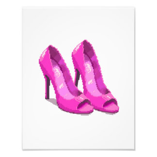 Rosa High Heels im 64-Bit-Pixel-Art-Stil Fotodruck