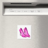 Rosa High Heels im 64-Bit-Pixel-Art-Stil Magnet (In Situ (Geschirrspüler))