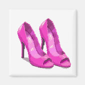 Rosa High Heels im 64-Bit-Pixel-Art-Stil Magnet (Vorne)