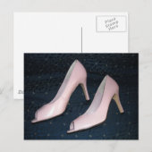 Rosa High Heels Pumps/Schuhe Postkarte (Vorne/Hinten)