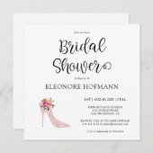 Rosa High Heels Square Bridal Dusche Einladung (Vorne/Hinten)