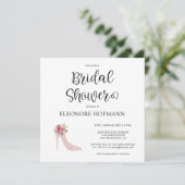 Rosa High Heels Square Bridal Dusche Einladung (Stehend Vorderseite)
