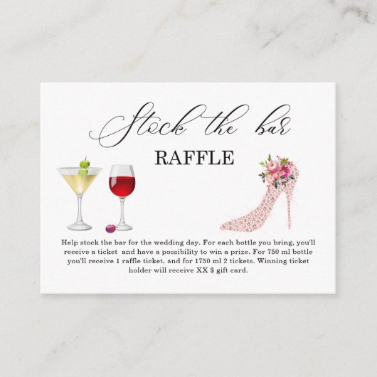 Rosa High Heels Stock das Bar Brautparty Begleitkarte (Vorderseite)