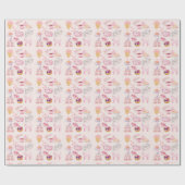 Rosa High Tea Katzen Geschenkpapier (Flach)