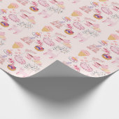 Rosa High Tea Katzen Geschenkpapier (Ecke)
