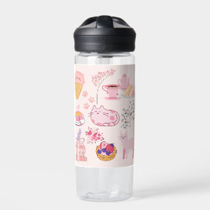Rosa High Tea Katzen Trinkflasche