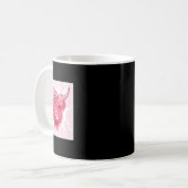 Rosa Highland Cow Strawberry Ästhetische Kernausri Kaffeetasse (Vorderseite Links)