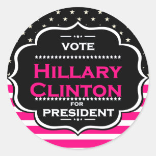rosa Hillary Clinton Runder Aufkleber
