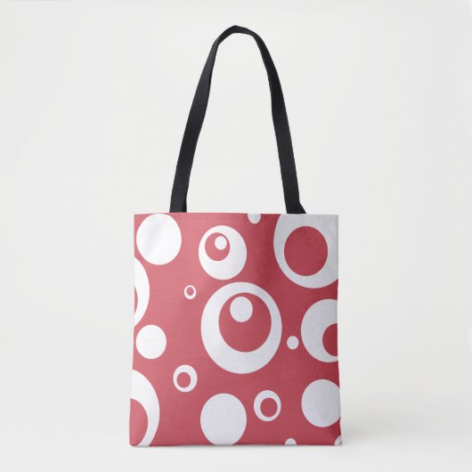 Rosa Himbeer-Blasen-Punkt-Kreis-Tasche Tasche (Vorderseite)