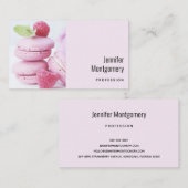 Rosa Himbeer-Macarons Französische Gebäck Visitenkarte (Vorne/Hinten)