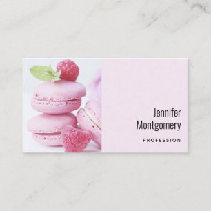 Rosa Himbeer-Macarons Französische Gebäck Visitenkarte