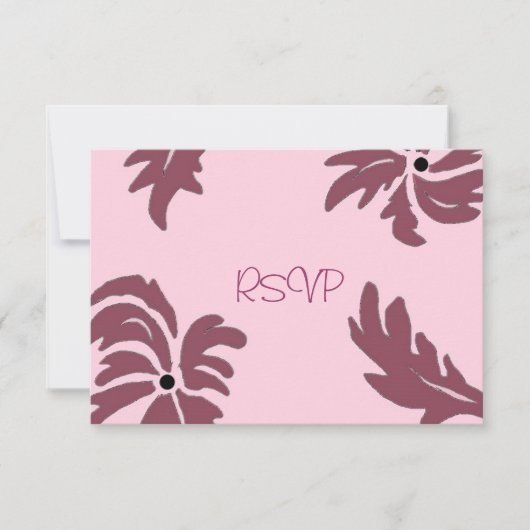 Rosa Himbeere Bloral Wedding RSVP (Vorderseite)