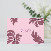 Rosa Himbeere Bloral Wedding RSVP (Stehend Vorderseite)
