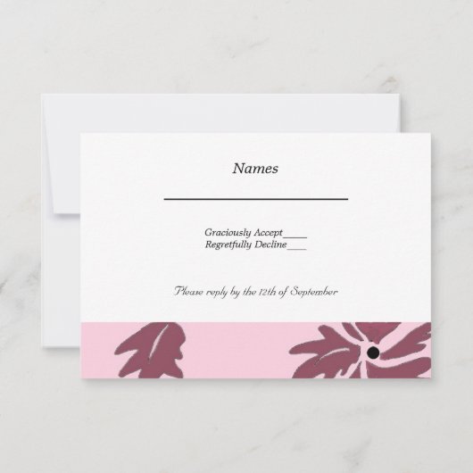 Rosa Himbeere Bloral Wedding RSVP (Rückseite)