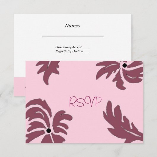 Rosa Himbeere Bloral Wedding RSVP (Vorne/Hinten)