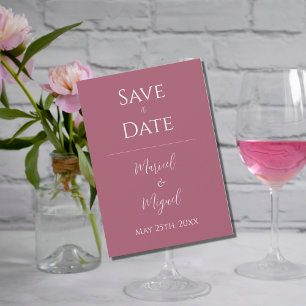 Rosa Himbeere Moderne Elegante Minimalistische Hoc Save The Date