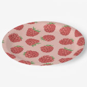 Rosa Himbeere Pappteller (Schrägansicht)