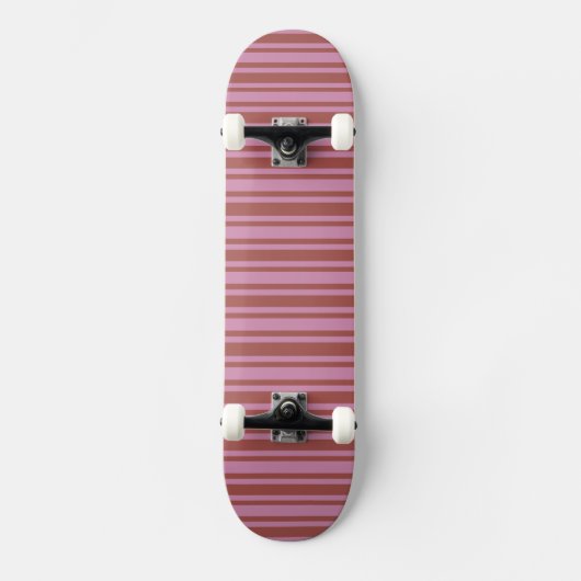 Rosa / Himbeere Streifen angepasstes Skateboard (Vorderseite)
